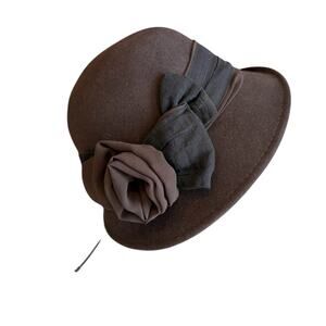 Callanan Millinery Wool Cloche Style Hat Chocolate Brown